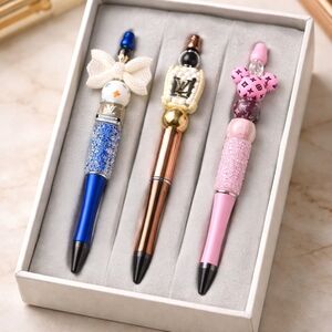 x3 Beaded Pens Handcrafted